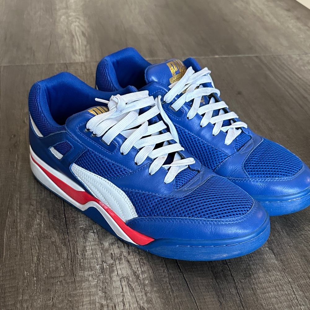 PUMA Blue Sneakers with White and Red Accents
SIZE 13